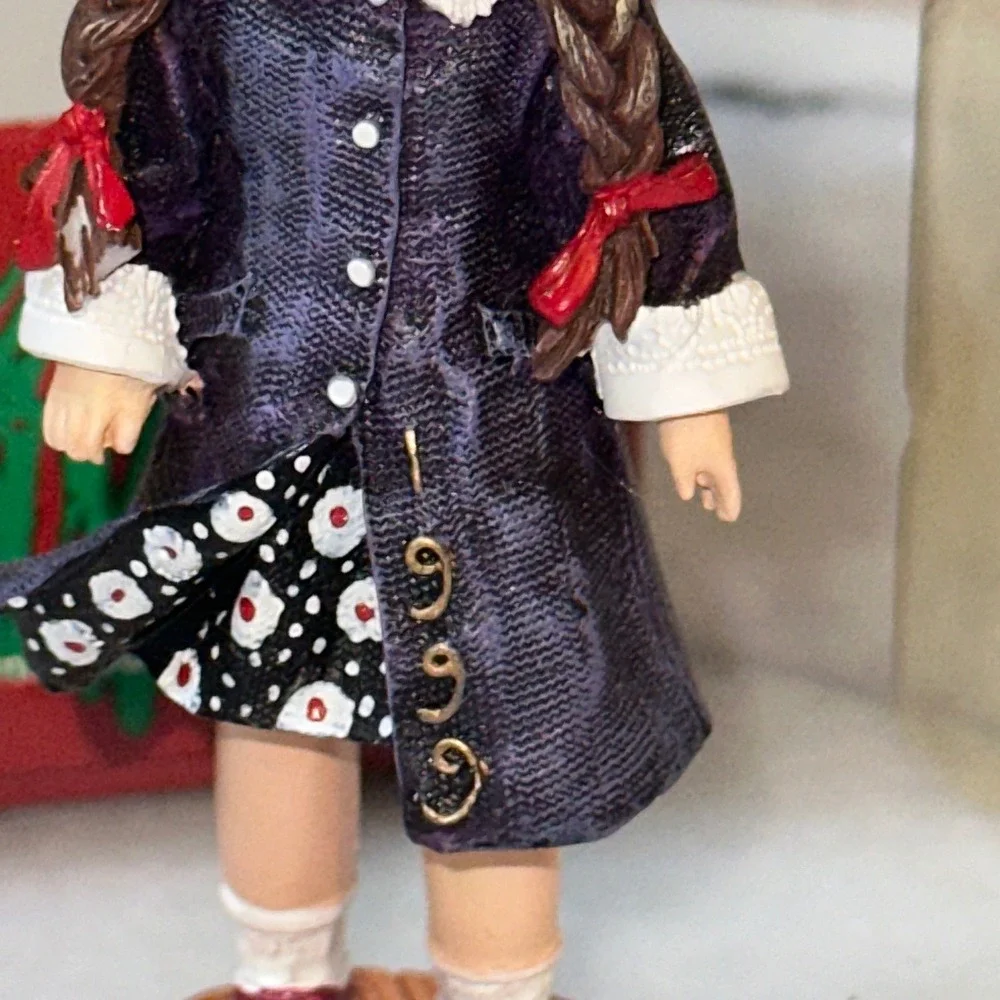 Effanbee Doll Company Christmas Ornament Series 1999 Girl Figurine Navy Coat